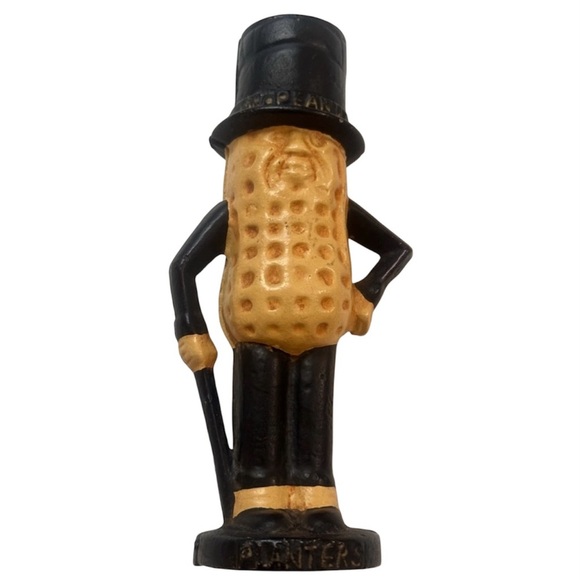 MR PEANUT - Vintage Beloved Character Cast Iron Piggy Bank. 7”L - Picture 1 of 10